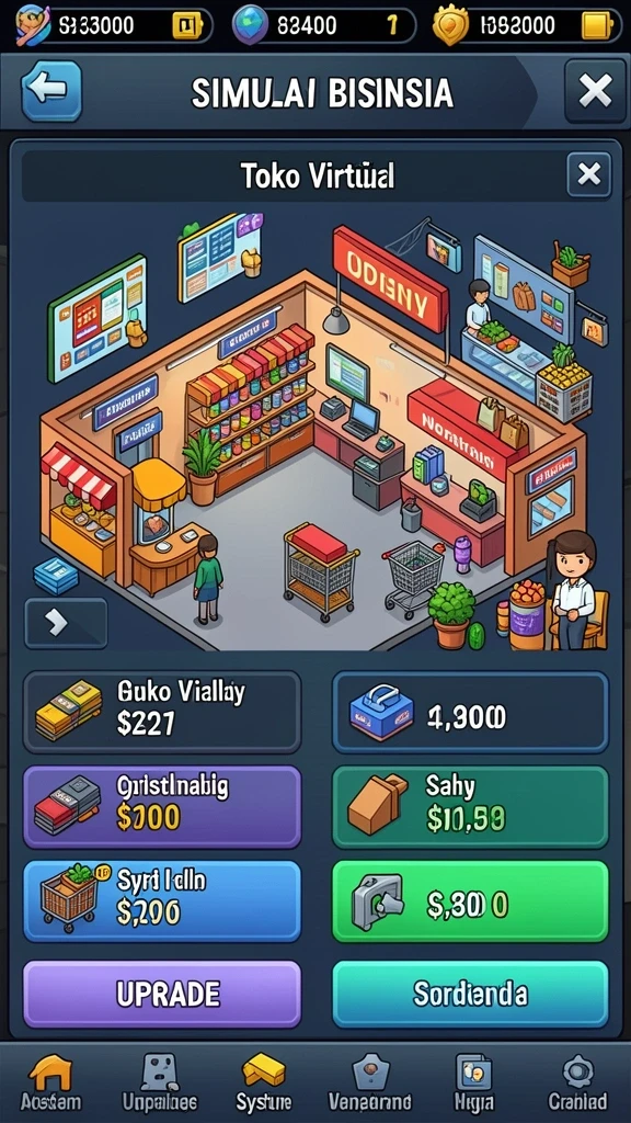 Screenshot menunjukkan karakter yang dapat dipersonalisasi dengan berbagai item.