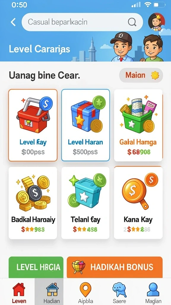 Level menantang yang harus diselesaikan.